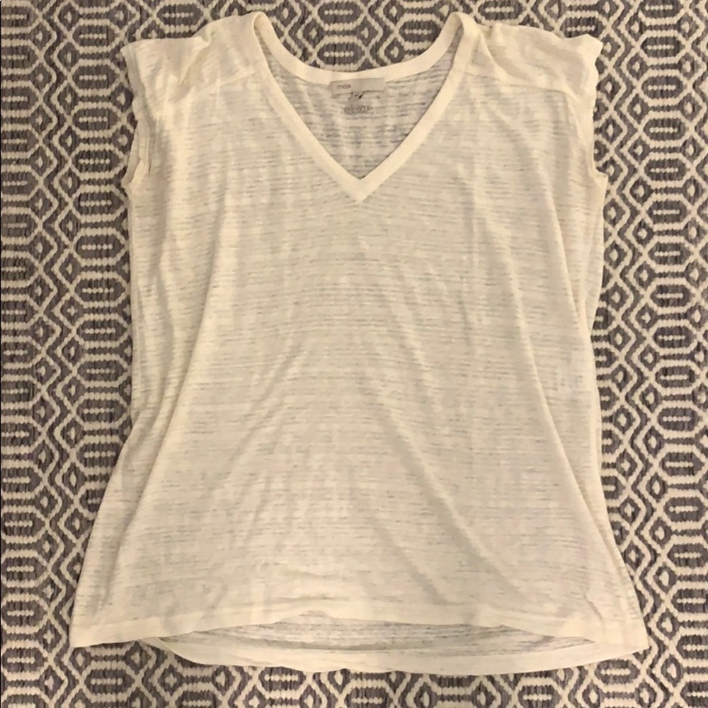 Maje white v neck shirt - size medium